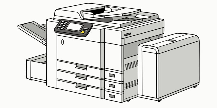 Large industrial office copier and printer station with industrial equipment business technology printing document workplace hardware corporate professional productivity management