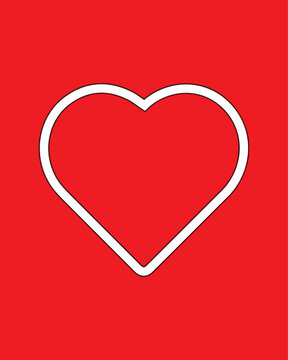 Red heart icons set vector love 
