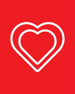 Red heart icons set vector love 