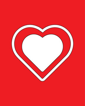 Red heart icons set vector love 