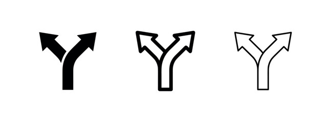Plakat Decision fork arrow icon representing strategy and roadmap choices.