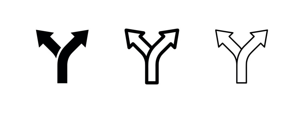 Decision fork arrow icon representing strategy and roadmap choices.