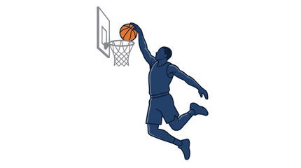 Male Basketball Player Performing Slam Dunk © Syahril91