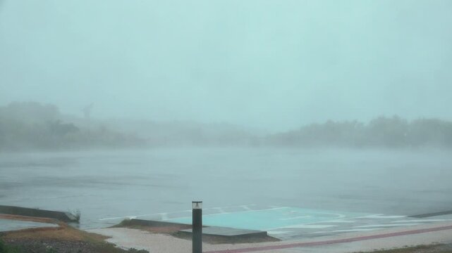 Coastal Area Battered By Ferocious Hurricane Eyewall Winds