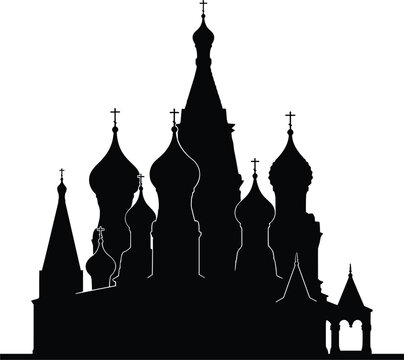 Saint basils cathedral in moscow russia representing famous historic landmark architecture for international tourism vector artwork