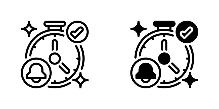 Deadline Timer Line Icon, Outline Symbol for Time Management, Project Deadlines, Task Scheduling, Productivity Tracking, and Urgent Planning. Vector Sign Icon.