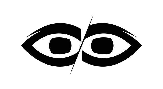 Abstract Split Eye Symbol or Icon