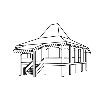 Palembang Traditional Line Vector artwork