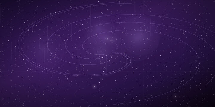 Purple violet abstract spiral galaxy arm ellipse line background