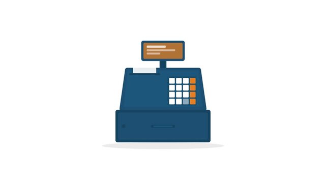 Retail Cash Register Animation - POS Point Of Sale Machine For Shop Payment