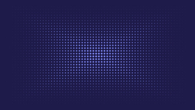 Abstract background, featuring a central, cluster of small, blue diamond shapes, that fade into, a dark blue, color towards the, outer edges
