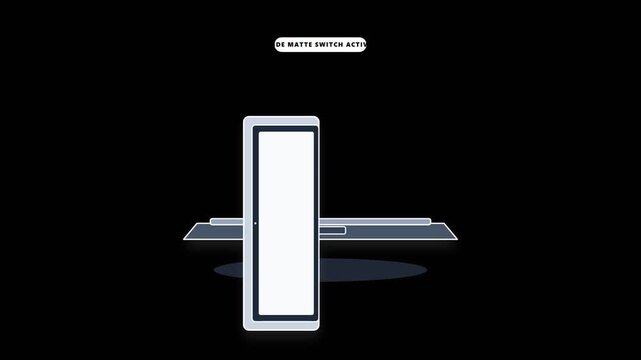 Minimalist 2D animation of a laptop with a screen brightness switch toggle