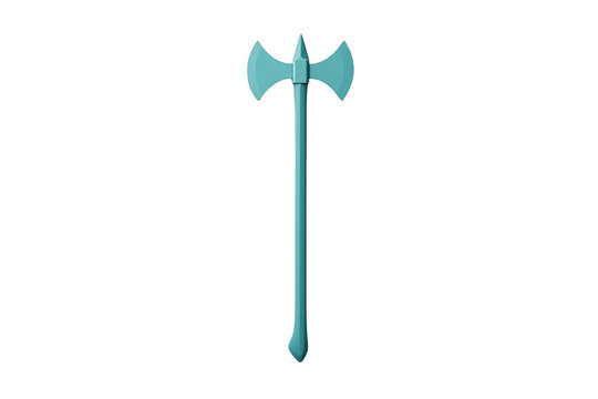 Stylized Double Bit Axe with Teal Handle