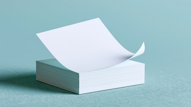 Stack of blank white paper sheets
