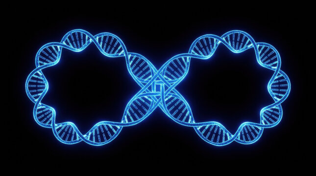 Longevity science research explores DNA structure and genetic information to unlock secrets of life extension and health improvement futuristic