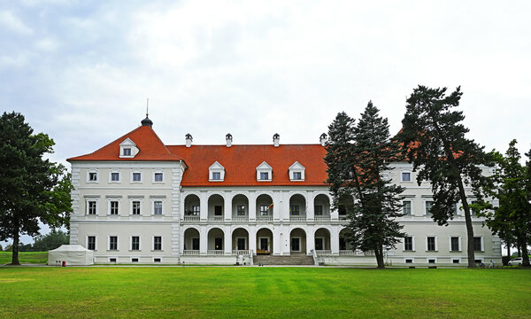 Famous reconstructed Birzai Castle manor. The construction of Birzai Castle began in 1586. Birzai (Biržai) is a city in northern Lithuania.