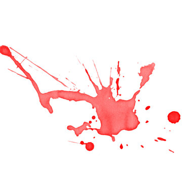 Red paint splash with dripping brush strokes