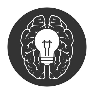 Brain idea icon isolated on transparent background