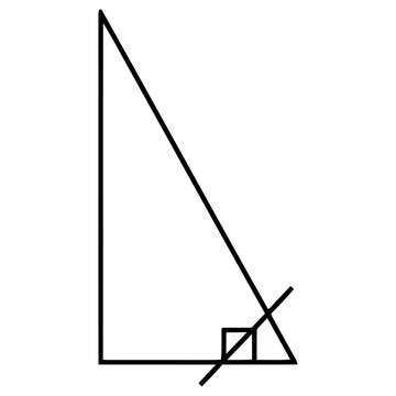 Right angle triangle with intersecting lines