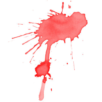 Red paint splash with dripping brush strokes