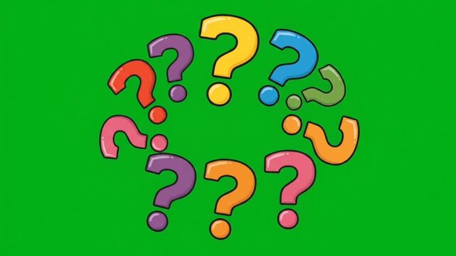 Flat cartoon question mark effect