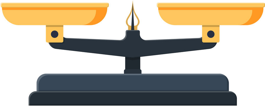 Weighing scale with golden pans