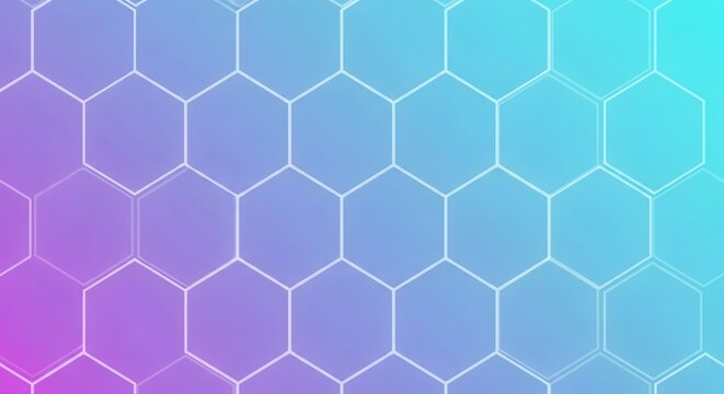 Seamless pattern of blue and purple hexagon grid