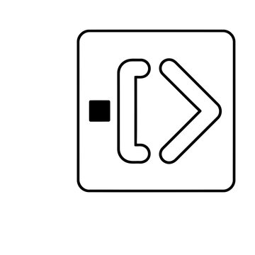 Arrow icon with square symbol