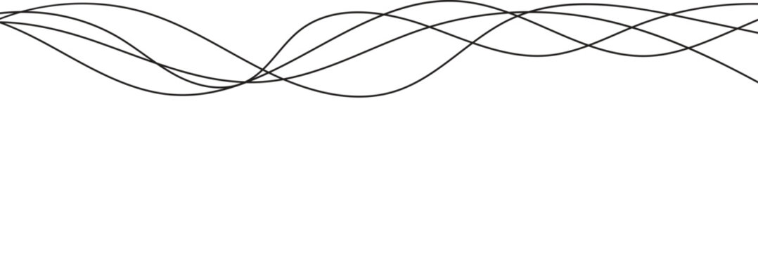 Abstract Thin Wavy Line Background with Flowing Curved Lines, Minimal Vector Pattern for Modern Banner, Header and Decorative Design