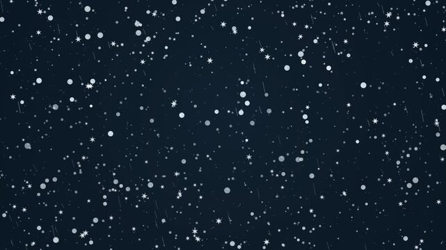 Falling Snow Particles and Star Snowflakes Ambient Motion Background Loop