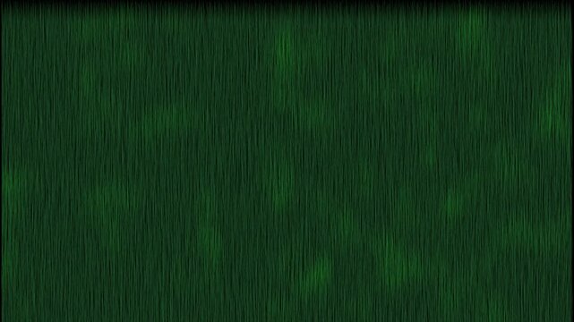 Textured background animation displays dark green vertical streaks. Fine granular noise and subtle light lines shift on the background. Moody aesthetic visual depth defines the textured background.