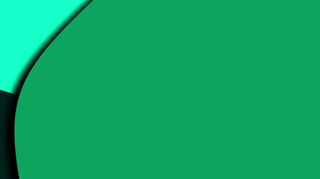 Curved shape animation glows on cyan with subtle green drop shadows. Minimalist abstract vector contours define this curved shape. Sleek graphic visual background depth forms the curved shape.