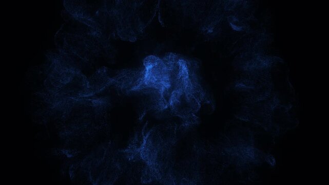 Blue Glowing Energy Orb Expanding and Dissipating Into Dark Space Background in High Resolution