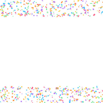  Colorful confetti border frame with transparent center for party celebration design