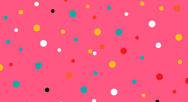 Playful polka dot vector artwork featuring random bright circles with stylish visual balance
