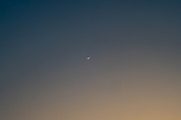 the moon and venus together in the beautiful night sky © Lot'z