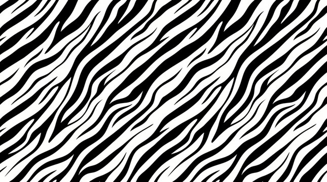 Seamless black and white zebra stripes pattern background with animal print graphic design abstract design wildlife pattern fashion print organic shapes surface design