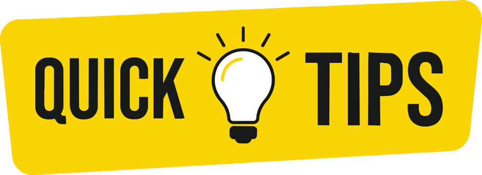 Quick Tips Lightbulb Graphic Design Vector Illustration