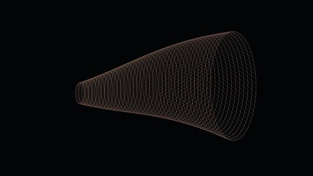 Copper Cone Wireframe Pulsing Motion