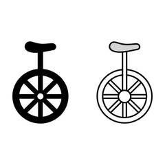 Unicycle icons in black and white © Anthony