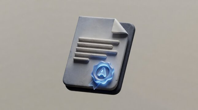 Modern metallic mailbox icon with circular logo badge for branding and app design