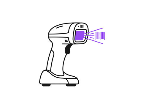 Minimalist line art of a backpack with a purple strap and subtle glowing details on the zipper.
