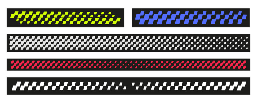 Race line car with flag speed checker and pattern track check. Design signage vector with finish black border and banner element graphic.