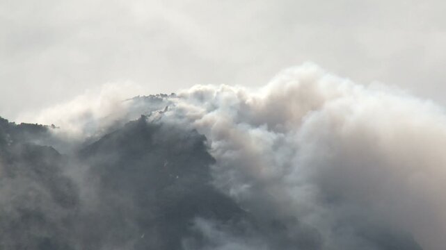 Volcanic Gas Plume Rises From Mount Merapi In Indonesia