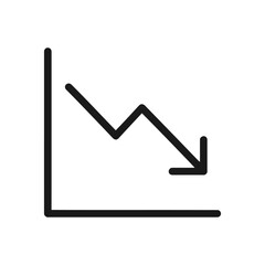 Decreasing line graph icon showing financial loss in simple style © InfiniteDesign