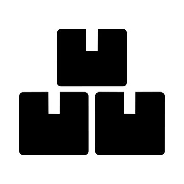 Stacked boxes inventory storage warehouse cargo packages vector icon