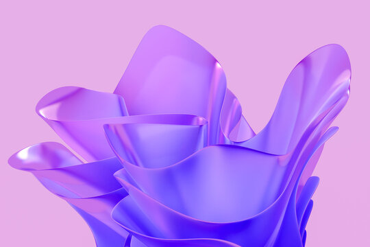 Abstract flowing purple shapes on lavender background