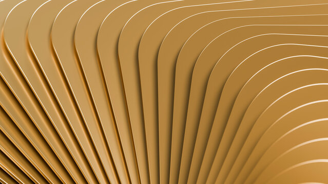 Abstract layered brown curved shapes with symmetrical pattern