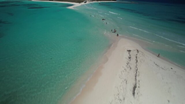 Aerial view of Los Roques archipelago beach, Venezuela.