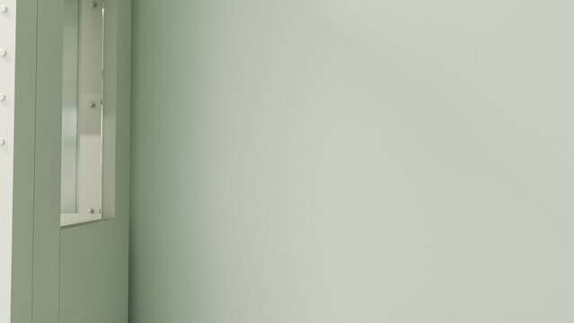 Wall-mounted mirror with illuminated bulbs in modern interior